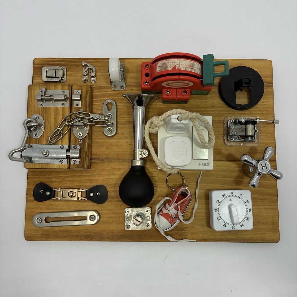 20-in-1 Sensory Board - Busy Activity Educational Teaches Motor Skills